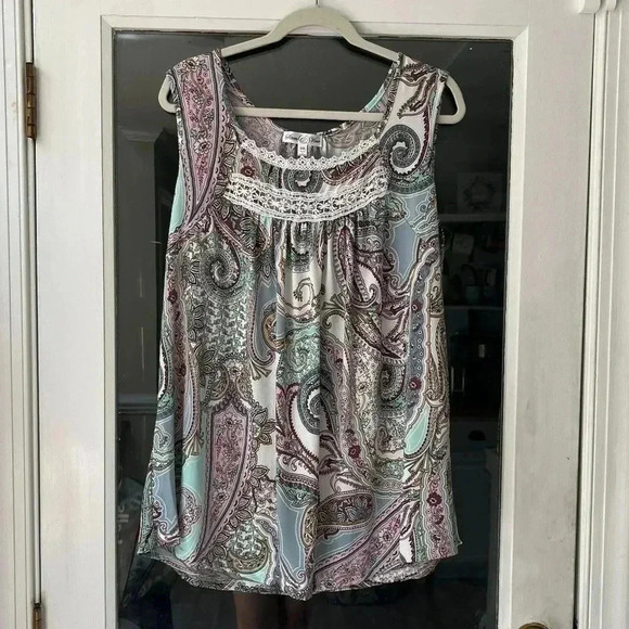 Stem & Vine Tops - Stem & Vine Paisley tank size 2x